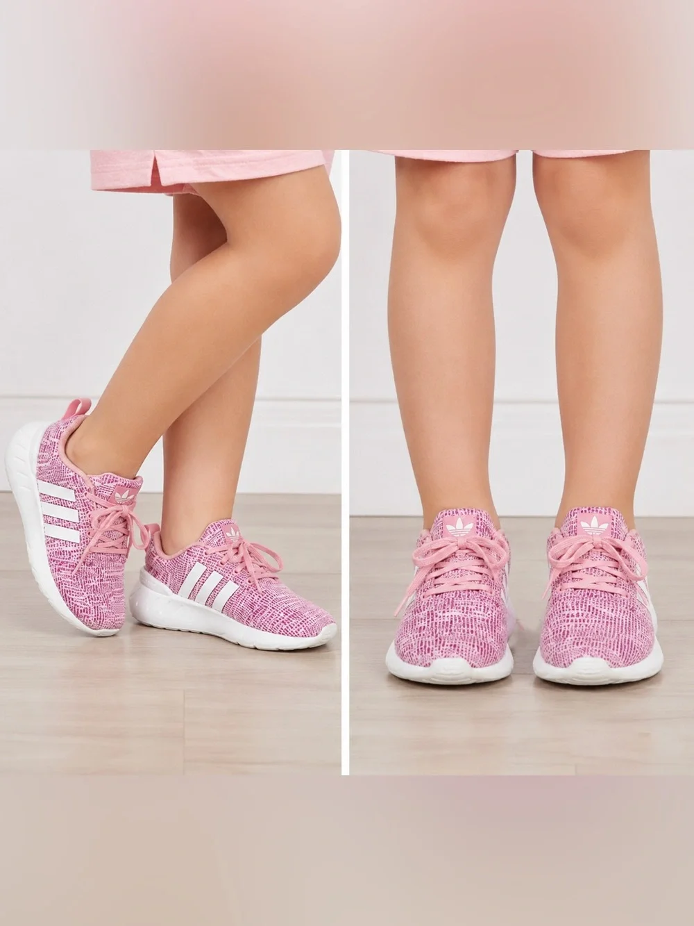 Adidas Originals Kids Pink Knit Sneakers Size 12K - Picture 1 of 11